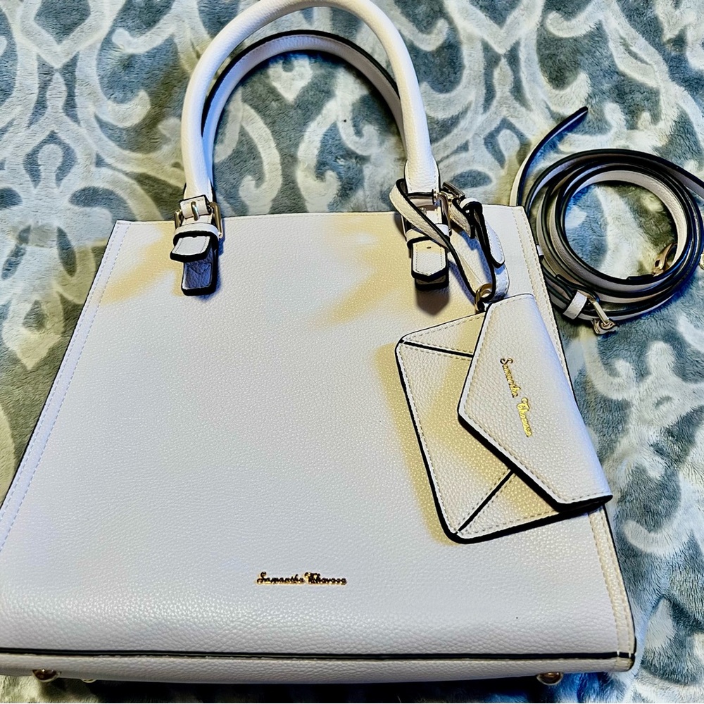 Samantha Thavasa White Leather Satchel Bag